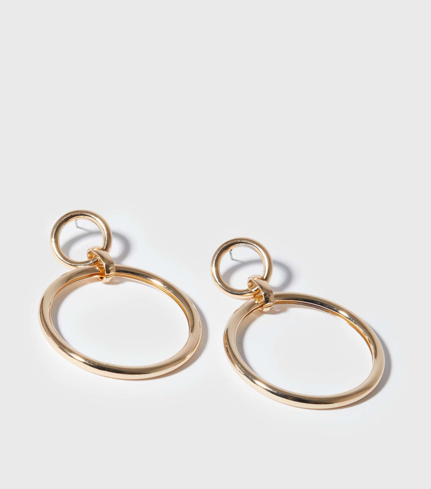 Gold Double Circle Earrings Image 2