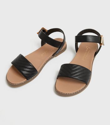 Cute Black Sandals With Heel - Gem