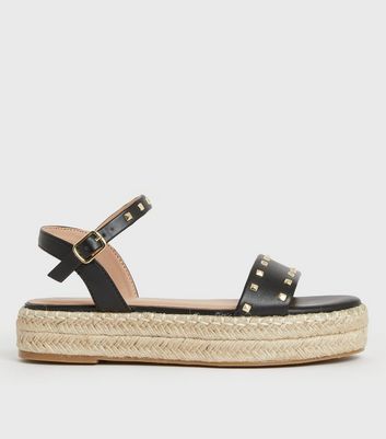 black espadrille sandals platform