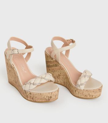 beige wedges wide fit