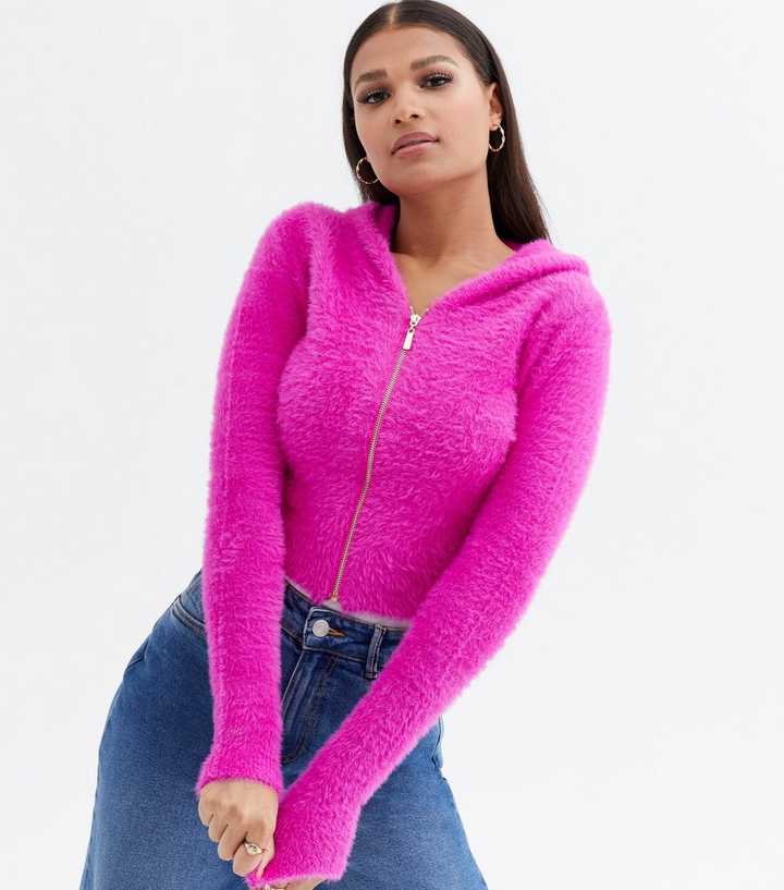 fluffy zipper hoodie