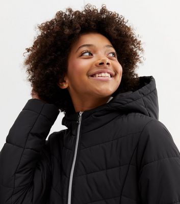 Girls black 2025 hooded jacket