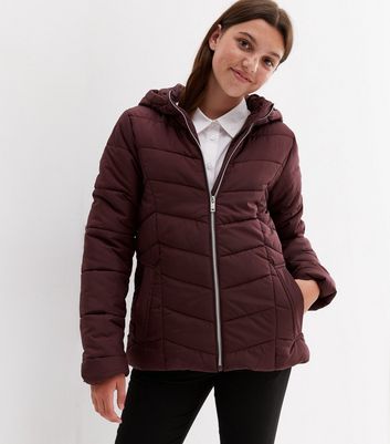 Ladies burgundy 2025 puffer jacket