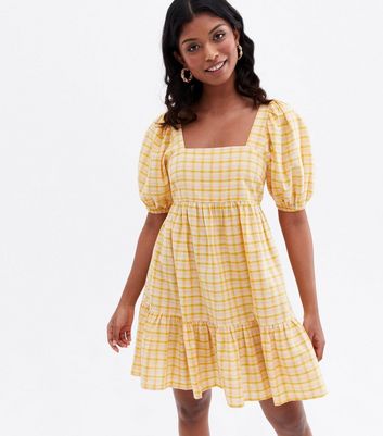 New look yellow gingham deals dress