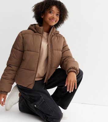 FAUX LEATHER BOMBER JACKET in Light Brown | VENUS