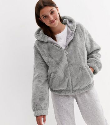 Girls faux sales fur hoodie