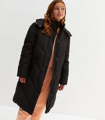 ladies black puffer coat