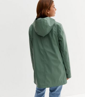 Green hooded shop anorak jacket