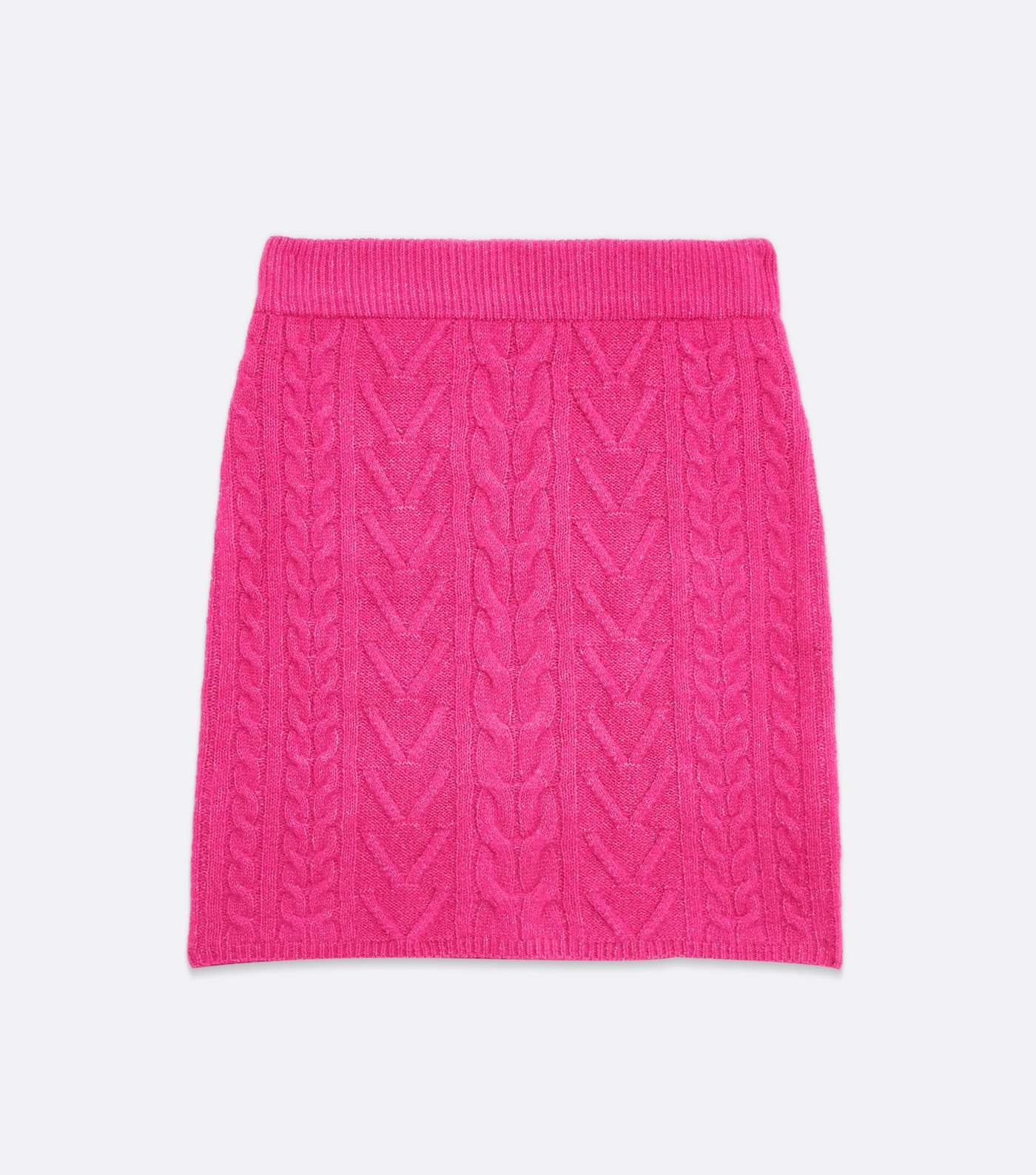 Sunshine Soul Bright Pink Cable Knit Mini Skirt Image 5
