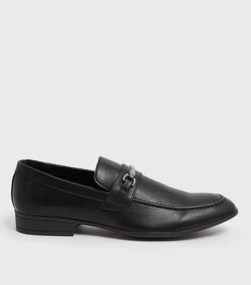 Black Leather-Look D Ring Loafers