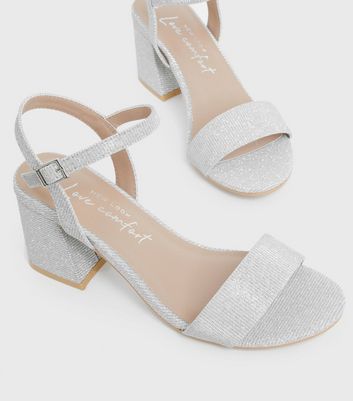 Windsor Wang-1 Glitter Block Heels Silver Metallic Rhinestone Prom/Wedding  Shoes | eBay