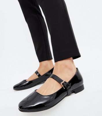 Wide Fit Black Patent Mary Jane Shoes New Look