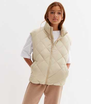 Girls Stone Quilted Gilet