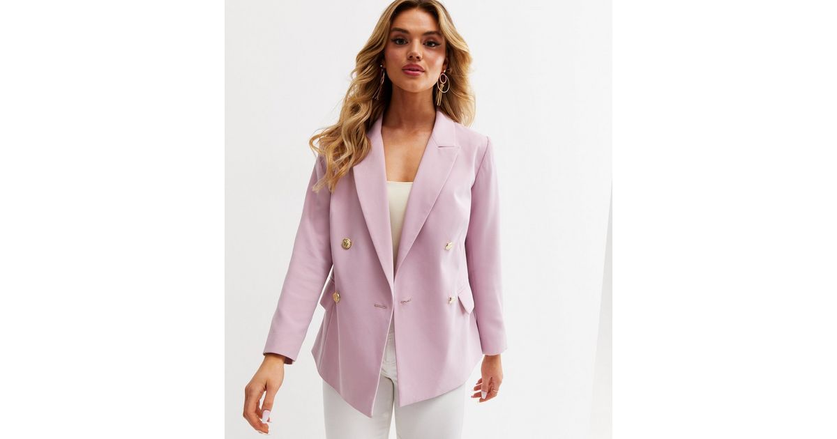 Dress for Success Lilac Double Breasted Blazer | New Look