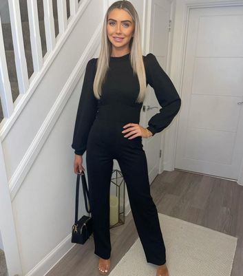 Black long sleeve jumpsuit online