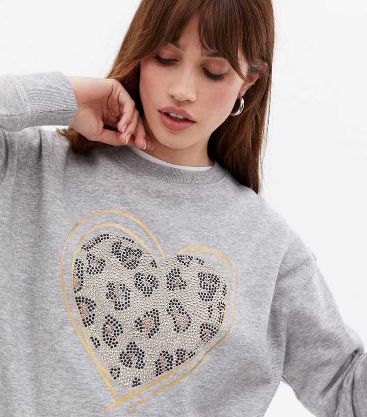 Sweatshirt - Grey marl/Heart - Ladies