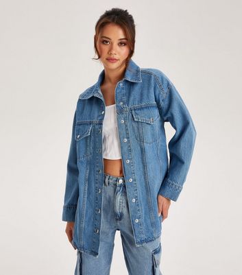 Urban Bliss Blue Denim Shacket | New Look