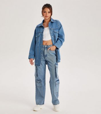 Urban Bliss Blue Denim Shacket New Look