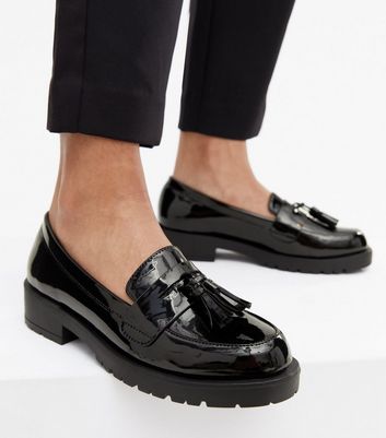 Black patent cheap loafers