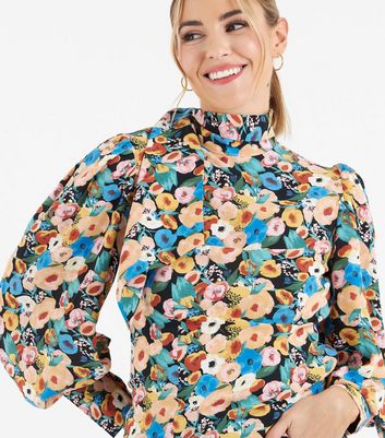 Click to view product details and reviews for Zibi London Black Floral Tie Back Blouse New Look.