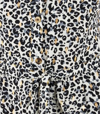 Zibi London White Leopard Print Midi 