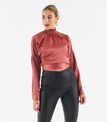 rose gold satin top