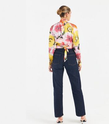 Click to view product details and reviews for Zibi London Yellow Floral High Neck Blouse New Look.