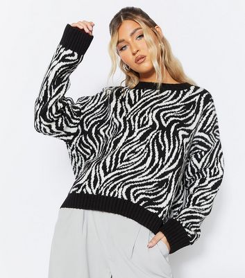 Skinnydip Black Zebra Print Knit Jumper | New Look