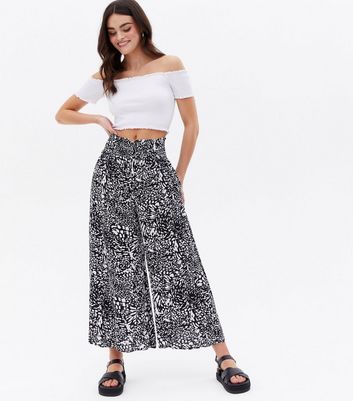 Blue Vanilla Black Animal Print Shirred 