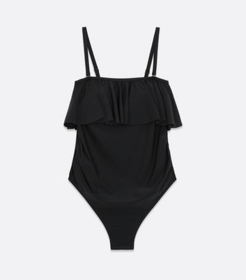 Click to view product details and reviews for Maternity Black Bandeau Frill Swimsuit New Look.