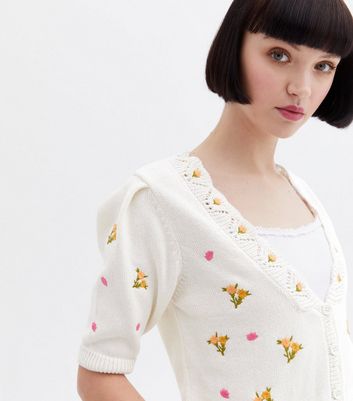 Embroidered cardigan deals new look