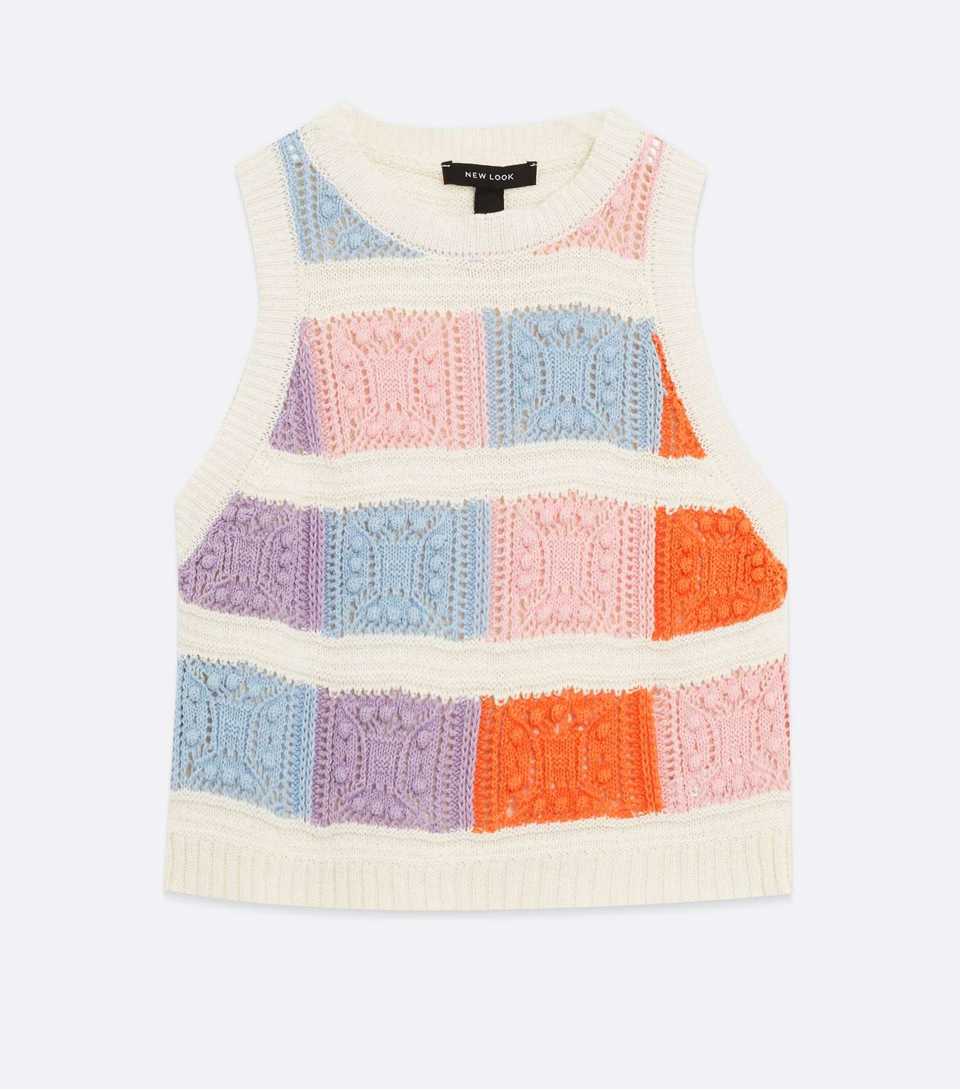 Multicoloured Colour Block Knit Vest Image 5