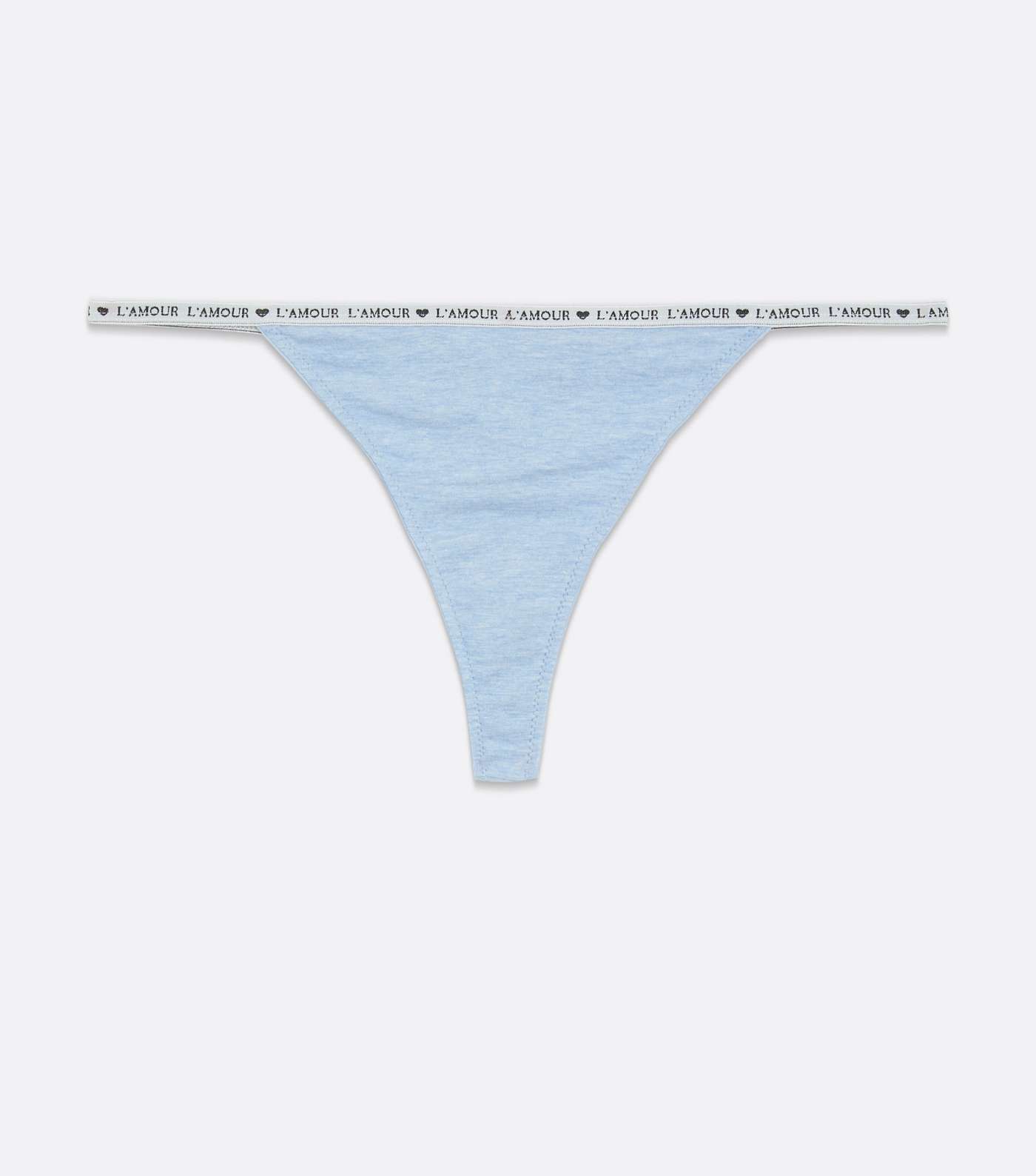 Pale Blue Amour Heart Logo Thong Image 5