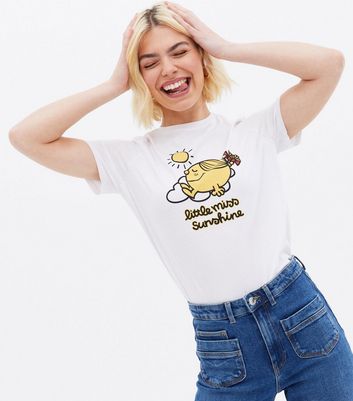 Click to view product details and reviews for White Little Miss Sunshine Logo T Shirt New Look.