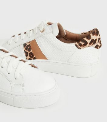 Womens white trainers discount with leopard print