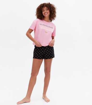 Pink Short Pyjama Set with Caffeine Logo