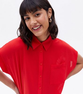 Red Check Short Sleeve Shirt | New Look
