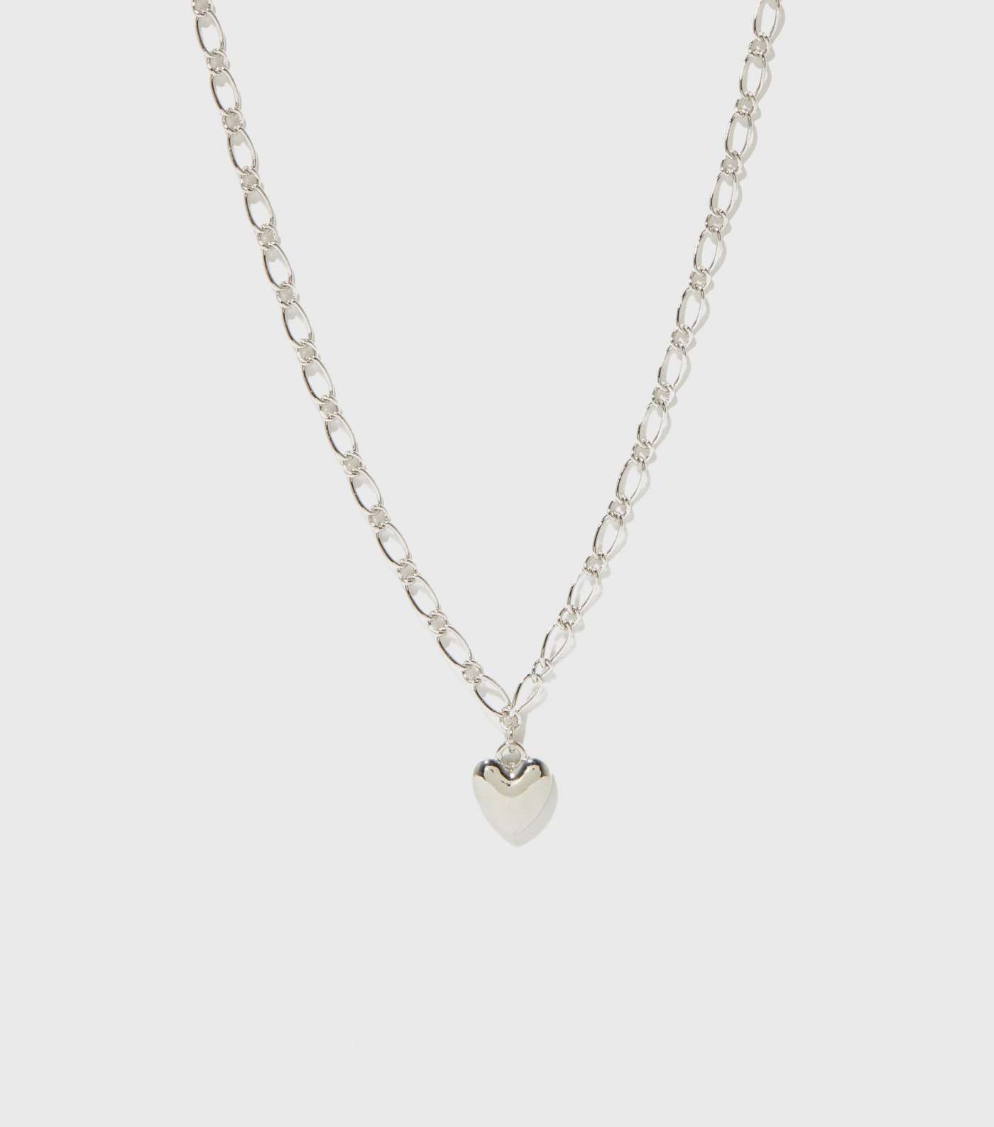 Silver Heart Chain Pendant Necklace
