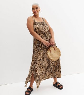 Curves Brown Leopard Print Tie Back 
