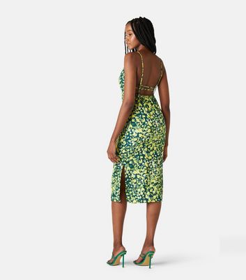 Urban Bliss Green Abstract Cut Out Midi 