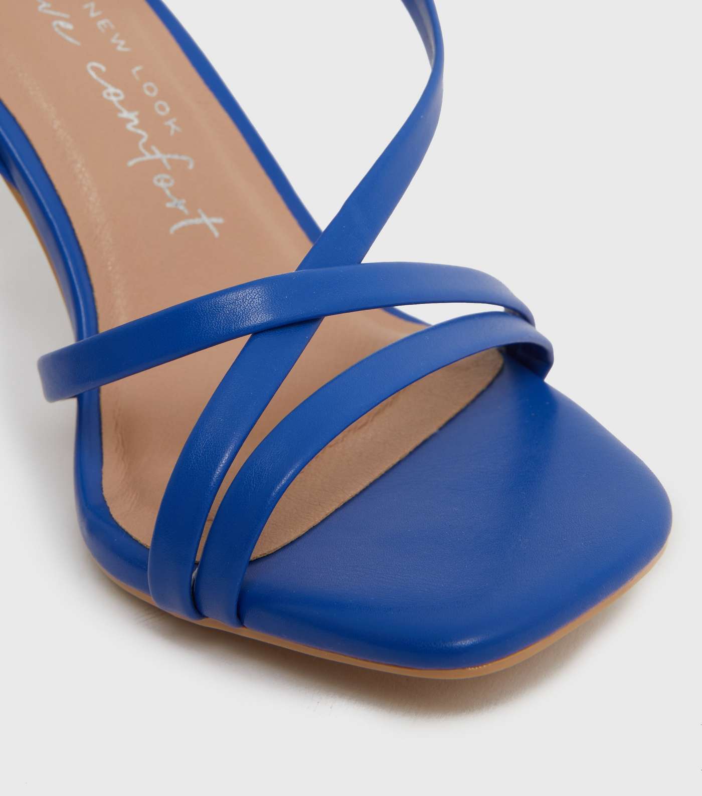 Wide Fit Bright Blue Strappy Stiletto Heel Sandals Image 4