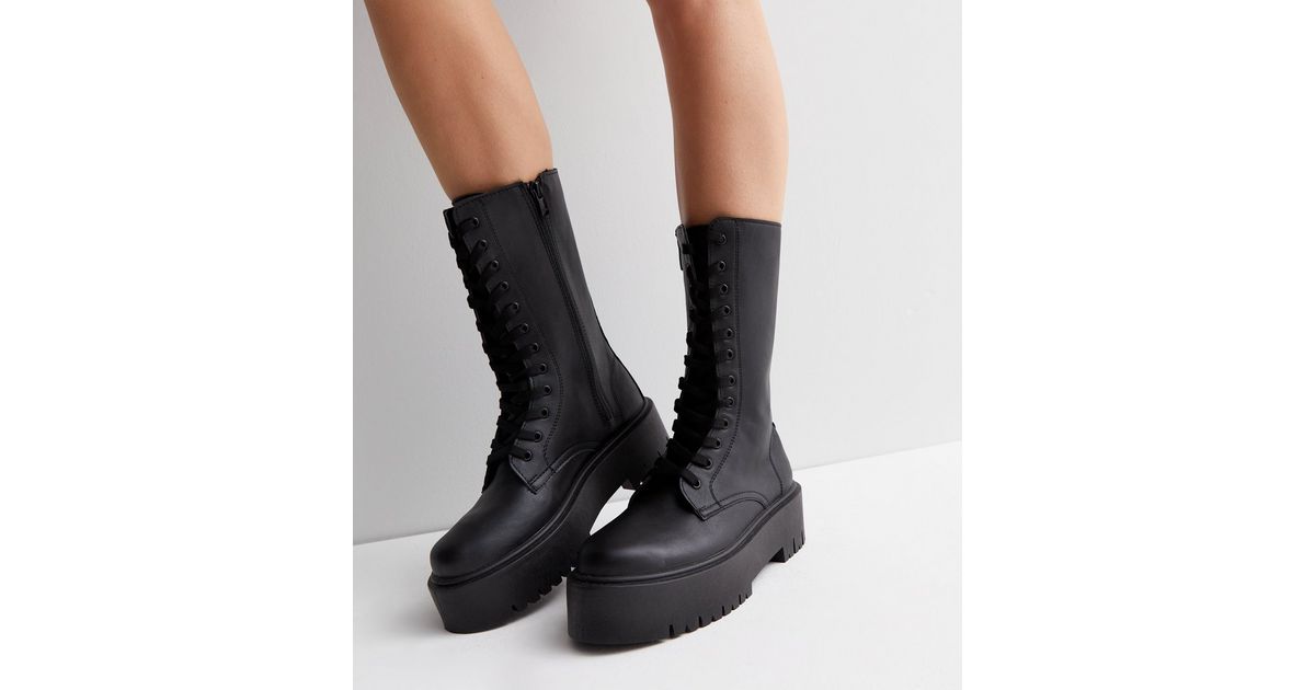 flatform leather boots