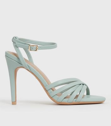 Damen Schuhe & Stiefel Mint Green Strappy 2 Part Stiletto Heel Sandals