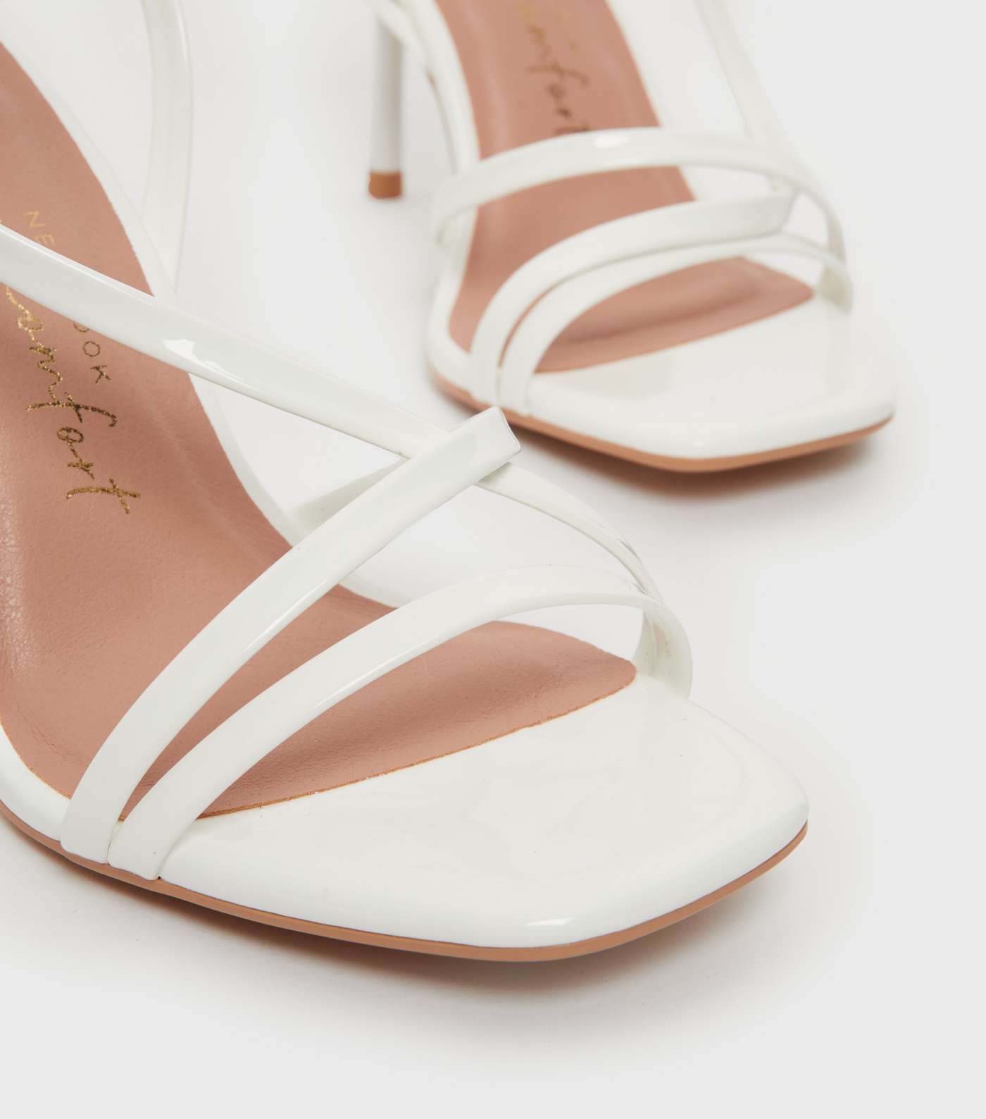 Wide Fit White Patent Strappy Stiletto Heel Sandals Image 4