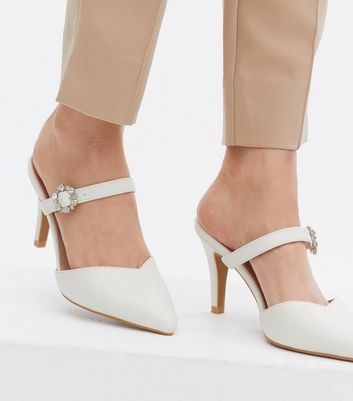 White high heel mule 2024 shoes