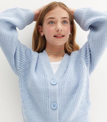 Baby blue knitted cardigan sale