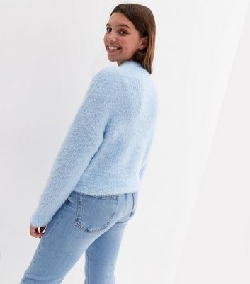 Pale blue sale fluffy jumper