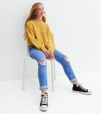 Girls shop mustard jumper