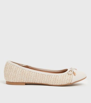 Cream Woven Ballet Pumps New Look