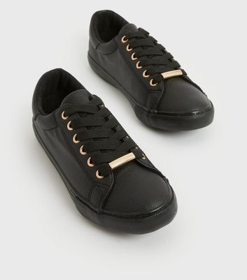 wide fit black trainers ladies
